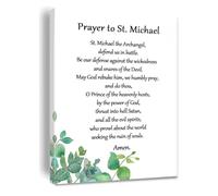 PKNVKZIDK The St. Michael Chaplet Prayer Canvas, Framed Ready to Hang, Traditional Catholic Wall Art for Living Room and Church Hall Framed,12x18inch(30x45cm)