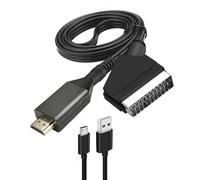 Pkouocry Convertitore Scart a HDMI con Cavi, Maschio Adattatore Scart In HDMI Out per Sky/DVD/STB per la Visualizzazione su HDTV