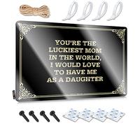 PKRD Decorazione per porta della camera da letto, con scritta in inglese "You 'Re The Luckiest Mom In The World, I would Love To Have Me As A Daughter", divertente cartello in latta per garage e bar