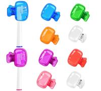 PKRFCJ Confezione da 8 tappi per spazzolino da denti, copertura portatile per spazzolino elettrico con clip, in plastica, per casa, viaggi, campeggio, bagno, scuola (colori assortiti)