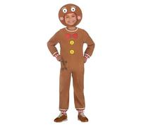 (PKT) (9909012) Costume da omino di pan di zenzero per bambini (6-8 anni)