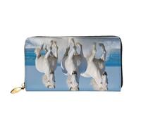 PKTTECRFPK Elegante portafoglio lungo con cavalli che corrono arte da viaggio in pelle PU per donne e uomini - Portafoglio lungo con cerniera, custodia per telefono, carte di credito e monete 3D, 3D,