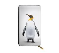 PKTTECRFPK Elegante portafoglio lungo con grazioso pinguino da viaggio in pelle PU per donne e uomini, portafoglio lungo con cerniera, custodia per telefono, carte di credito e monete, 3D, Taglia