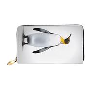 PKTTECRFPK Elegante portafoglio lungo con grazioso pinguino da viaggio in pelle PU per donne e uomini, portafoglio lungo con cerniera, custodia per telefono, carte di credito e monete 3D, 3D, 3 D,