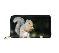 PKTTECRFPK Elegante portafoglio lungo con grazioso scoiattolo da viaggio in pelle PU per donne e uomini, portafoglio lungo con cerniera, custodia per telefono, carte di credito e monete 3D, 3D, 3 D,