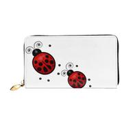 PKTTECRFPK Elegante portafoglio lungo con motivo coccinella tracce da viaggio in pelle PU per donne e uomini, portafoglio lungo con cerniera, custodia per telefono, carte di credito e monete 3D, 3D, 3