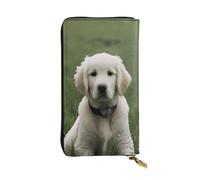 PKTTECRFPK Elegante portafoglio lungo Golden Retrievers da viaggio in pelle PU per donne e uomini, portafoglio lungo con cerniera, custodia per telefono, carte di credito e monete, 3D, Taglia unica,