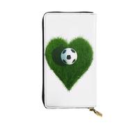 PKTTECRFPK Elegante portafoglio lungo I Love Soccer da viaggio in pelle PU per donne e uomini - Portafoglio lungo con cerniera, custodia per telefono, carte di credito e monete, 3D, Taglia unica,
