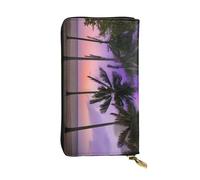 PKTTECRFPK Elegante portafoglio lungo Jamaica Beach Travel in pelle PU per donne e uomini - portafoglio lungo con cerniera, custodia per telefono, carte di credito e monete, 3D, Taglia unica, Casual
