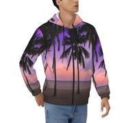 PKTTECRFPK Felpa con cappuccio leggera da uomo con zip intera Jamaica Beach Print Felpe con cappuccio Pullover casual Giacca a maniche lunghe Traspirante Confortevole con zip Felpe con cappuccio