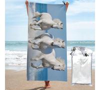 PKTTECRFPK Telo mare in microfibra con cavalli 3D, 160 x 80 cm, telo mare per adulti extra large, morbido, leggero, ad asciugatura rapida, senza sabbia, super assorbente, per viaggi, nuoto, campeggio