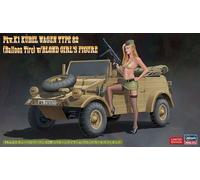 Pkw.k1 Kubelwagen Type 82 (balloon Tire) W/blond Girl Figure Hassp473 1:24 Kit