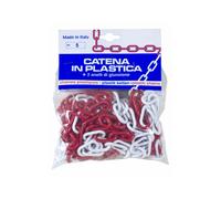 Pl catena plastica bianco/rosso d.8 da 5 m