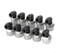 PL12-04 - Raccordo per tubo flessibile a connessione rapida, 10 pezzi, per tubi in PU e nylon OD 12 mm, dimensione filettatura 1/2 PT, tenuta a tenuta stagna con ottone e acciaio inossidabile