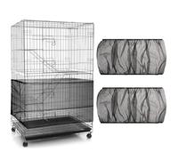 PLABBDPL 2 pcs Copertura per Gabbia, coperture universali per gabbie per uccelli, Copertura in Rete, per pappagalli regolabili, rete morbida in nylon, per gabbie per uccelli, nero