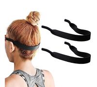 PLABBDPL 2 Pezzi Cordino Elastico Occhiali, Occhiali Sportivi Cinturino Elastico per Collo Cinturino Sportivo Fermacorda Portacatena per Cordino per Occhiali per uomini donne bambini, Nero