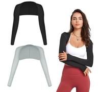 PLABBDPL 2 Pezzi Manicotti per le braccia da donna, protezione UV, scialle rinfrescante, protezione solare, anti-umidità, scaldamuscoli con foro per le dita per coprire braccia e spalle