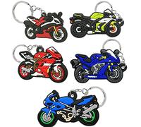 PLABBDPL 5 PCS Charm a Catena per Chiave Mini Moto PVC. Portachiavi Uomo Donna Auto Portachiavi 3 Cestino Portachiavi Migliori Gioielli Regalo