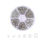 PLABBDPL 880Pz Anelli Aperti di Salto, 4mm 5mm 6mm 7mm 8mm 10mm, Anelli Aperti di Doppio Cerchio, Anellini per Portachiavi, Rotondo Connettori Anelli per Fai da Te Collane Braccialetti Gioielli, B