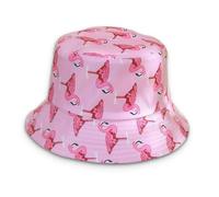 PLABBDPL Cappello Pescatore Pieghevole Bucket Hat Cotone Donna Uomo, Protezione del Sole Cappelli Faccia Fenicottero Cappellino 56-58cm