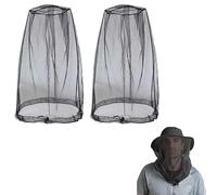 PLABBDPL Cappuccio a Prova di zanzara, 2Pcs Anti-zanzara Cappello della Protezione, Proteggere Gli Amanti Esterni da Moscerino Zanzara Zanzariera e Altre Mosche, Adatto per Esterni, Campeggio, Viaggi