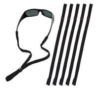 PLABBDPL Confezione 5 Cinghie per Occhiali Sportivi,Cinghie per Occhiali Regolabili,Cinturino per Occhiali Sole Galleggiante con Fibbia, Cordino per Occhiali Antiscivolo per Uomini Bambini Donne, nero