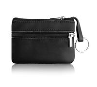 PLABBDPL Echt Leder Auto-Schlüssel Herren Schlüsseletui, Damen Keyring Kartenfach Geldfach,Hochwertig Design Schlüsselanhänger Mäppchen, 1Pcs, nero