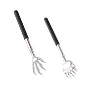 PLABBDPL Grattaschiena, 2Pcs Raschietto posteriore, Impugnatura telescopica Estensibile, Mano Scheletro Acciaio Inox, Massaggiatore Schiena, Massaggiatore Corpo, Gratta Testa, C