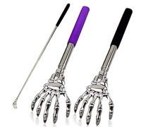 PLABBDPL Grattaschiena, 2Pcs Raschietto posteriore, Impugnatura telescopica Estensibile, Mano Scheletro Acciaio Inox, Massaggiatore Schiena, Massaggiatore Corpo, Gratta Testa