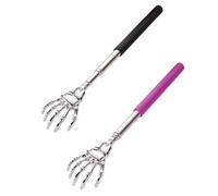 PLABBDPL Grattaschiena, 2Pcs Raschietto posteriore, Impugnatura telescopica Estensibile, Mano Scheletro Acciaio Inox, Massaggiatore Schiena, Massaggiatore Corpo, Gratta Testa, B