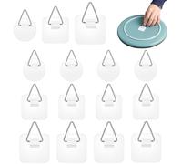 PLABBDPL Set da 15 Pezzi Ganci Adesivi per Quadri, Appendi Quadrid, Piazza Gancetti per Quadri, Appendi Quadri Adesivi Rotondo, Gancio di Plastica per Appendere per Appendere Foto, Piatti