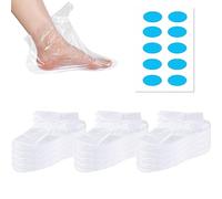 PLABBDPL Set da Bagno in Cera di Paraffina, 100 Calzini Usa e Getta in Plastica per Pedicure Piedi, Cera Paraffina Trattamento Termale, Fodere da Bagno in Cera Paraffina per Piedi, Trasparenti