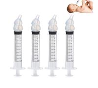 PLABBDPL Siringhe Lavaggio Nasale Neonato, Irrigatore Nasale,Oliva Nasale Bambini, Irrigazione Nasale Riutilizzabile Portatile Aspiratore Nasale 4 PCS 10 ml, Bianco 2a generazione
