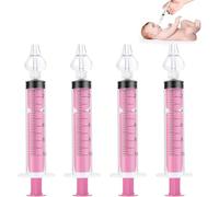 PLABBDPL Siringhe Lavaggio Nasale Neonato, Irrigatore Nasale,Oliva Nasale Bambini, Irrigazione Nasale Riutilizzabile Portatile Aspiratore Nasale 4 PCS 10 ml, Rosa