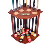 PLABNK 8 Supporto per Stecca da Biliardo in Legno massello Porta Stecca da Biliardo, Portapacchi a Forma di ventaglio a 8 Fori con segnapunti per Mazze da Biliardo, Bar, Giochi di Biliardo