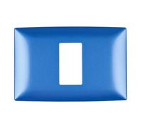 Placca 1 modulo centrale blu - serie Elmark Lecce