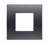 Placca 2 moduli 502 in plastica acciaio scuro compatibile anche con Vimar Arké