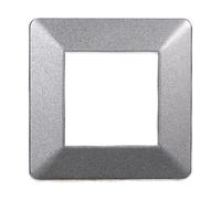 Placca 2 moduli 502 in plastica argento compatibile anche con Vimar Plana