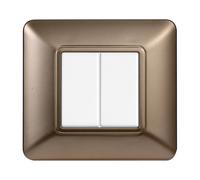 Placca 2 moduli 502 in plastica bronzo compatibile anche con BTicino Matix
