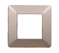 Placca 2 moduli 502 in plastica bronzo compatibile anche con Vimar Plana