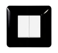 Placca 2 moduli 502 in plastica nera compatibile anche con BTicino Matix