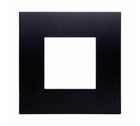 Placca 2 moduli 502 in plastica nera compatibile anche con Vimar Arké