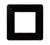 Placca 2 moduli 502 in plastica nera compatibile anche con Vimar Plana
