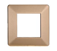 Placca 2 moduli 502 in plastica oro compatibile anche con Vimar Plana