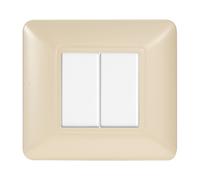 Placca 2 moduli 502 in plastica sabbia compatibile anche con BTicino Matix
