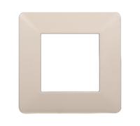 Placca 2 moduli 502 in plastica sabbia compatibile anche con Vimar Plana