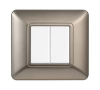 Placca 2 moduli 502 in plastica titanio compatibile anche con BTicino Matix