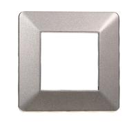 Placca 2 moduli 502 in plastica titanio compatibile anche con Vimar Plana