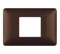 Placca Bticino Matix 2 moduli centrati marrone caffè AM4819TGG