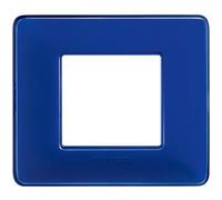 Placca 2 moduli colors cobalto scatola rotonda Bticino Matix AM4802CBU